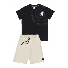 SPRINT σετ μπλούζα με σορτς αγόρι 261-3003-200 μαύρο